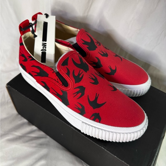 Alexander McQueen Shoes - McQ Alexander McQueen Red Swallow Slip-On Sneakers NWT
